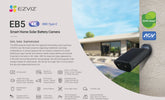 EZVIZ CS-EB5-R100-2F8WFL 8MP 4K Outdoor Wifi Smart Solar Powered Camera