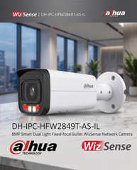 DAHUA DH-IPC-HFW2849T-AS-IL كاميرا IP خارجية 8 ميجابكسل ضوء مزدوج ذكي 60 متر WIZSENSE-IR
