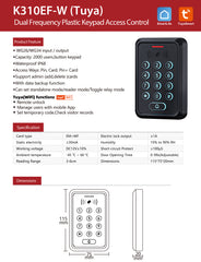 SIB K310EF-W TUYA KEYPAD WIFI ACCESS CONTROL