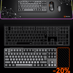 MEETION MK14 Wired+2.4G+Bluetooth RGB Backlit Mechanical Gaming Keyboard