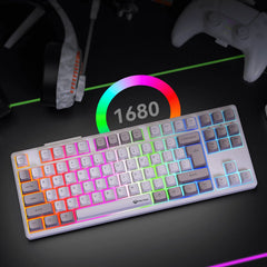 MEETION MK14 Wired+2.4G+Bluetooth RGB Backlit Mechanical Gaming Keyboard