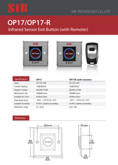 SIB OP17-R NO TOUCH SS EXIT BUTTON WITH REMOTE