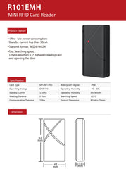 SIB R101EM+MF+HID PLASTIC RFID HYBRID CARD READER ELECTRIC MAGNET AND MIFARE CARD SUPPORTABLE
