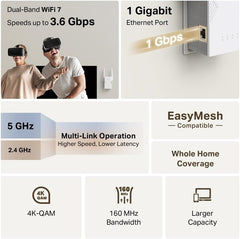 TP-LINK RE225BE BE3600 Wi-Fi 7 Range Extender