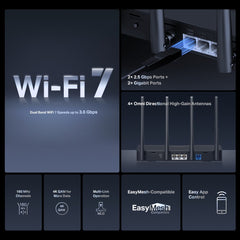 MERCUSYS MR27BE BE3600 موجه Wi-Fi 7 ثنائي النطاق