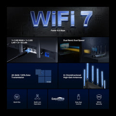جهاز توجيه MERCUSYS MR37BE BE6500 مزدوج النطاق بتقنية Wi-Fi 7