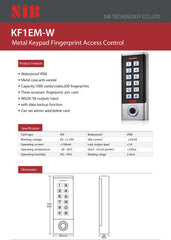 SIB KF1EM-W/IP68 METAL KEYPAD FINGERPRINT ACCESS