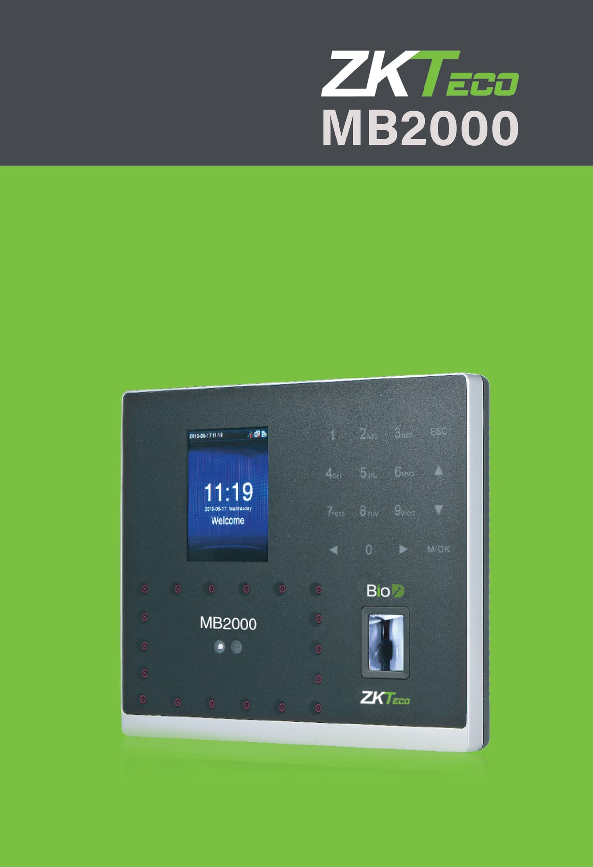 ZK AIC MB-2000 FACE FINGER PRINT TIME ATTENDANCE AND DOOR ACCESS DEVICE