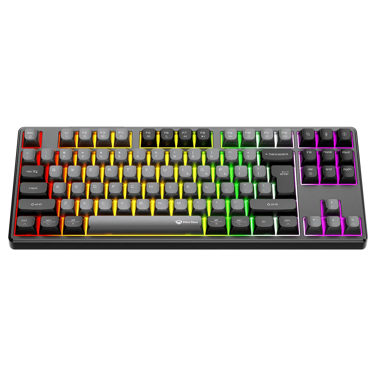 MEETION MK14 Wired+2.4G+Bluetooth RGB Backlit Mechanical Gaming Keyboard