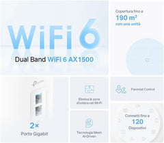 TP-LINK Deco X10-5G(1-pack) 5G AX1500 Whole Home Mesh Wi-Fi 6 Router, Build-In 5G Modem