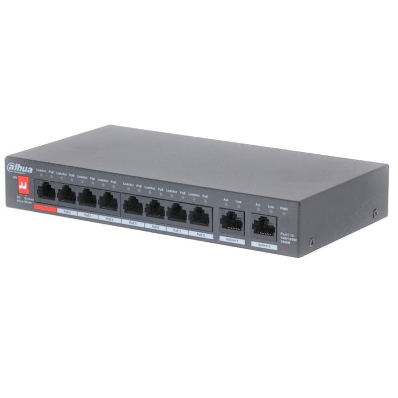 DAHUA DH-PFS3010-8GT-96 محول مكتبي غير مُدار ذو 10 منافذ مع 8 منافذ PoE
