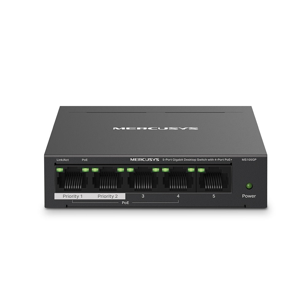 MERCUSYS MS105GP 5-Port Gigabit Desktop Switch with  4-Port PoE+
