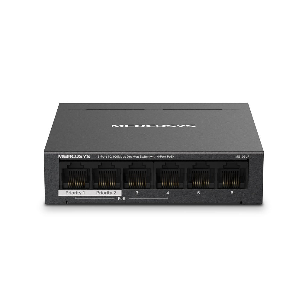MERCUSYS MS106LP 6-Port 10/100 Mbps Desktop Switch with 4-Port PoE+