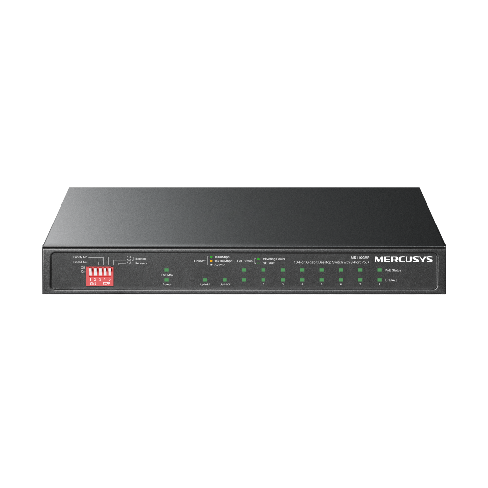 MERCUSYS MS110GMP 10-Port Gigabit Desktop Switch with 8-Port PoE+
