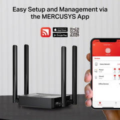 جهاز توجيه MERCUSYS MR62X AX1500 ثنائي النطاق يدعم تقنية Wi-Fi 6