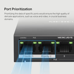 MERCUSYS MS105GP 5-Port Gigabit Desktop Switch with  4-Port PoE+