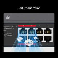 MERCUSYS MS120GP 20-Port Gigabit Rackmount Switch with 16-Port PoE+